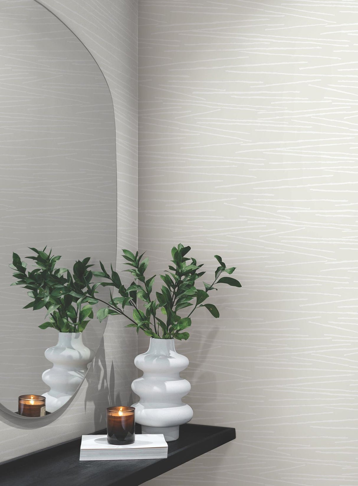 Candice Olson Pearl Line Horizon Metallic Wallpaper