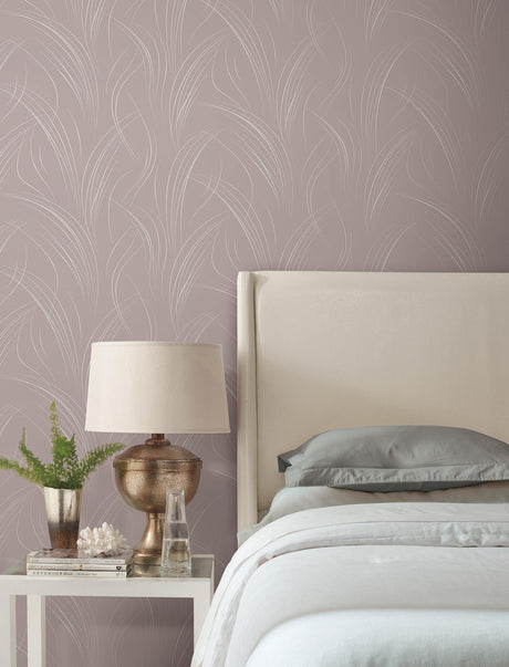 Candice Olson Lavender Graceful Wisp Purple Wallpaper