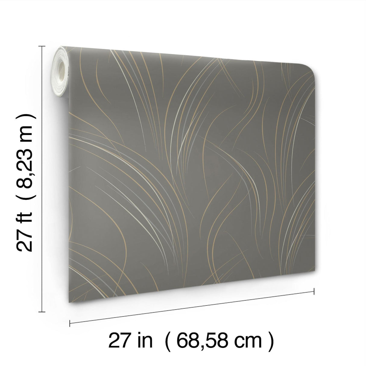 Candice Olson Charcoal Graceful Wisp Grey Wallpaper
