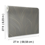 Candice Olson Charcoal Graceful Wisp Grey Wallpaper