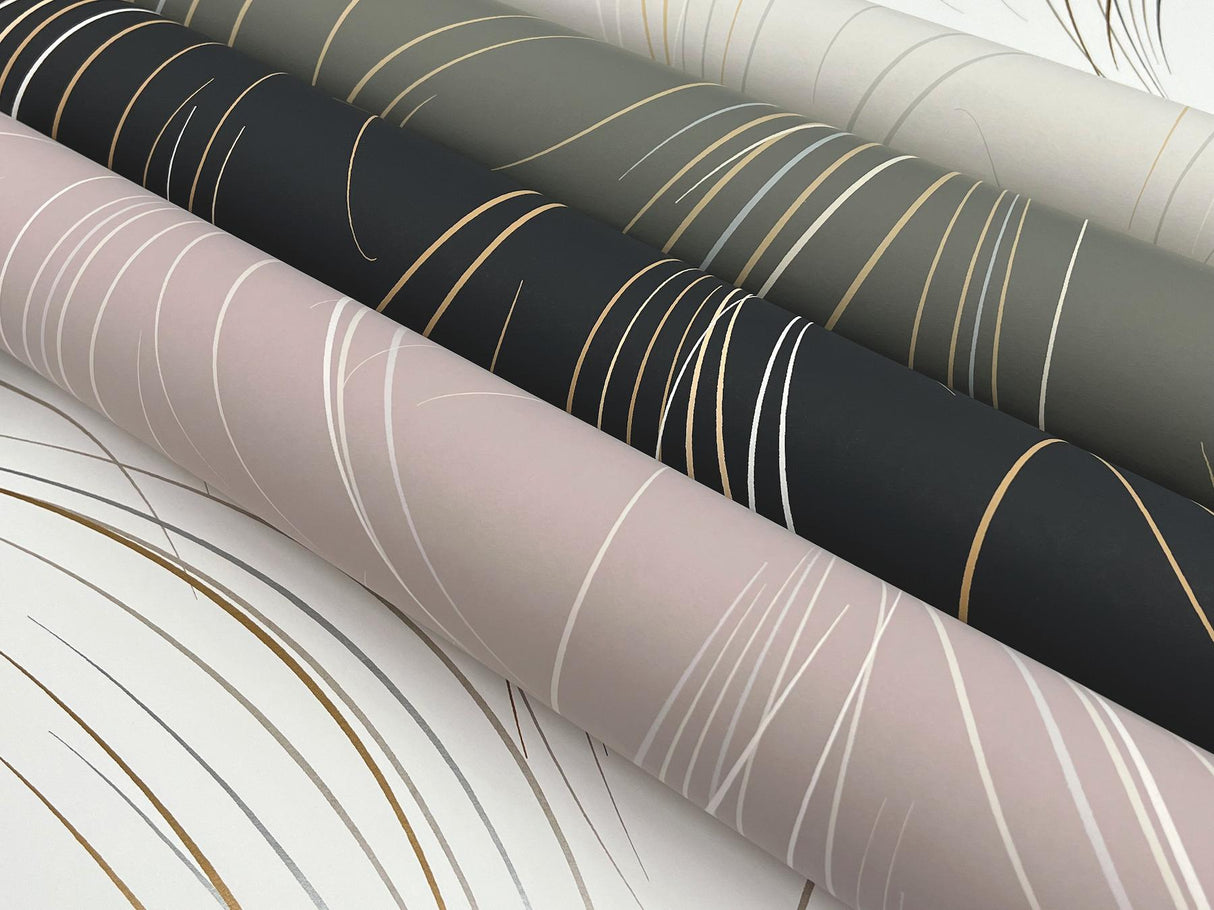Candice Olson Charcoal Graceful Wisp Grey Wallpaper