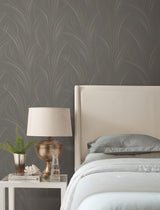 Candice Olson Charcoal Graceful Wisp Grey Wallpaper