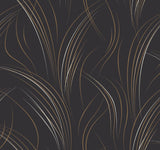 Candice Olson Black Graceful Wisp Black Wallpaper