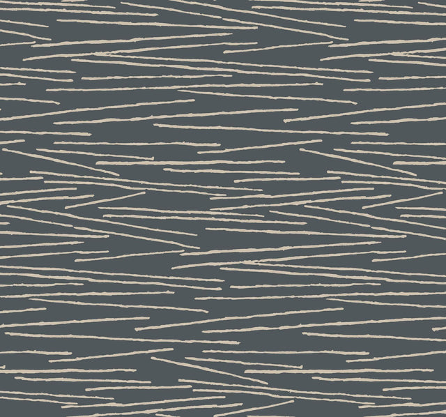 Candice Olson Charcoal Line Horizon Black Wallpaper