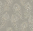 Candice Olson Mink Regal Peacock Grey Wallpaper