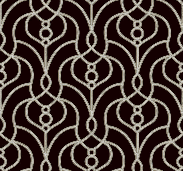 Candice Olson Black Divine Trellis Black Wallpaper