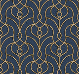 Candice Olson Navy Divine Trellis Blue Wallpaper