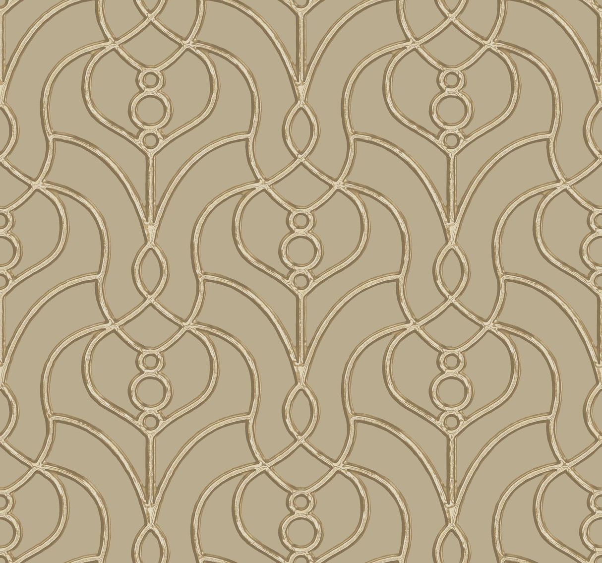 Candice Olson Taupe Divine Trellis Brown Wallpaper