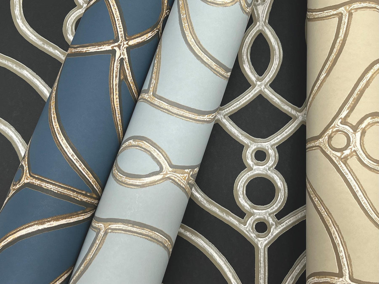 Candice Olson Taupe Divine Trellis Brown Wallpaper