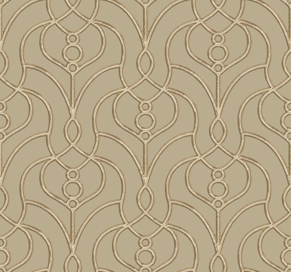 Candice Olson Taupe Divine Trellis Brown Wallpaper
