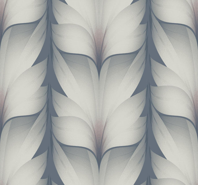 Candice Olson Steel Lotus Light Stripe Blue Wallpaper