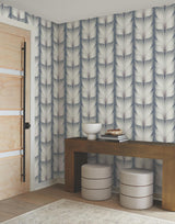 Candice Olson Steel Lotus Light Stripe Blue Wallpaper