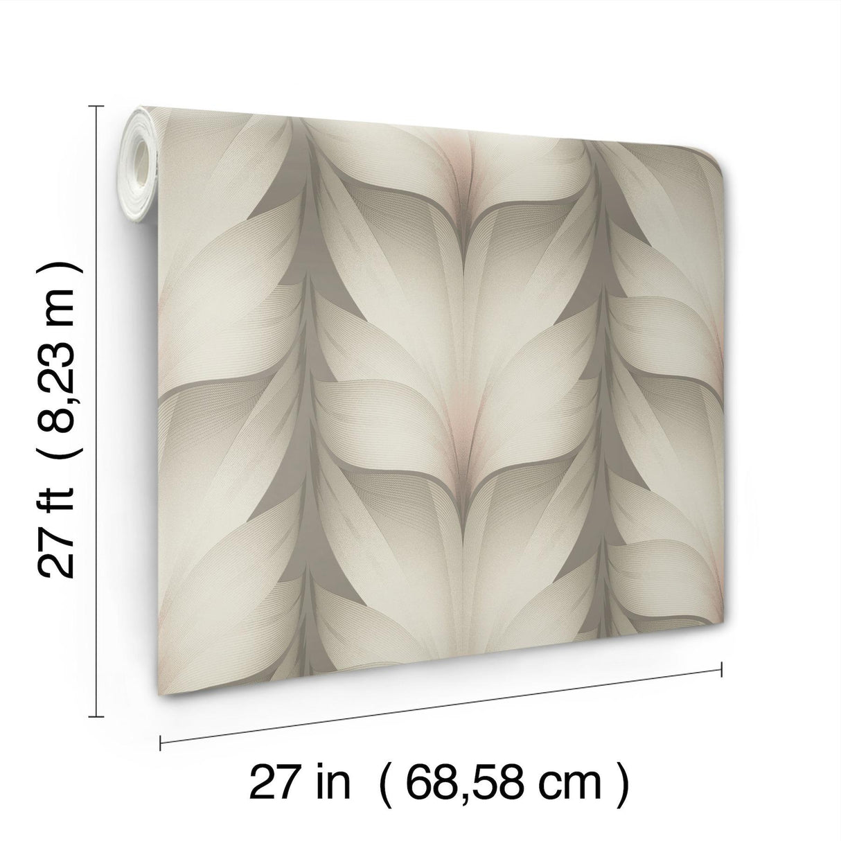 Candice Olson Taupe & Blush Lotus Light Stripe Brown Wallpaper