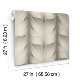 Candice Olson Taupe & Blush Lotus Light Stripe Brown Wallpaper