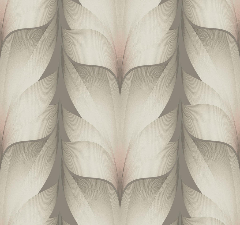 Candice Olson Taupe & Blush Lotus Light Stripe Brown Wallpaper