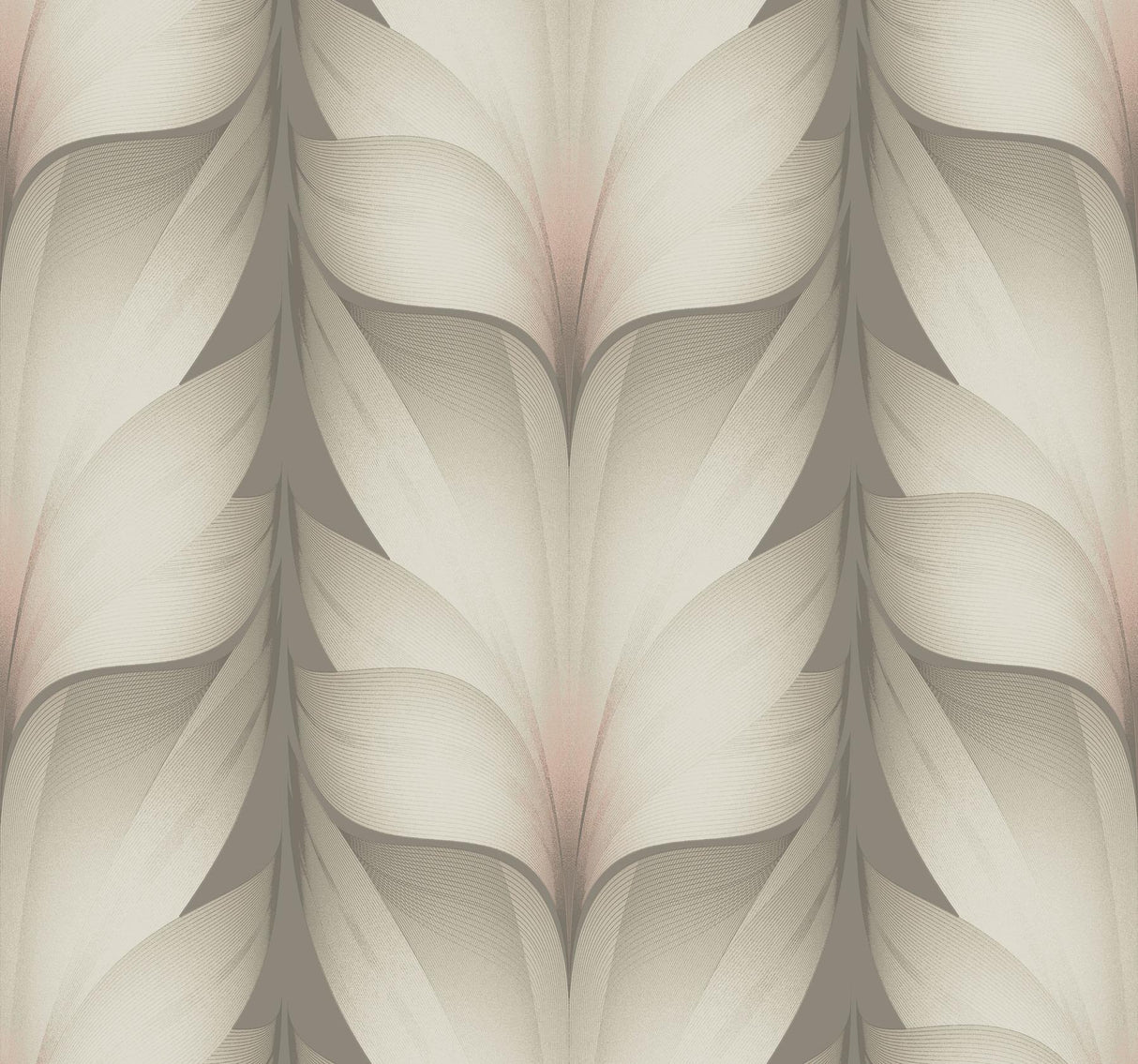 Candice Olson Taupe & Blush Lotus Light Stripe Brown Wallpaper