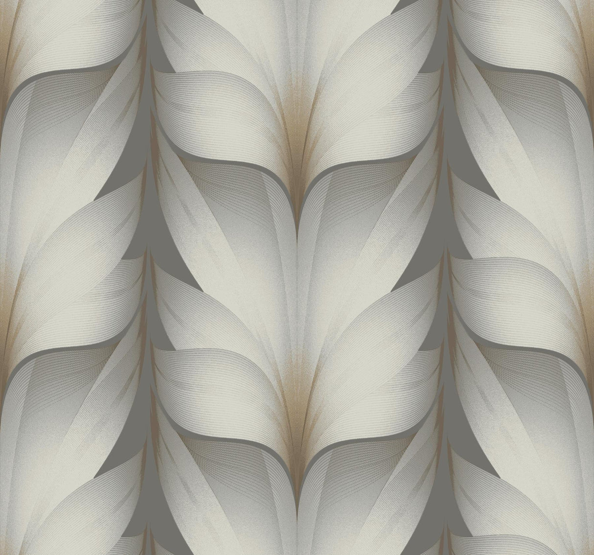 Candice Olson Charcoal Lotus Light Stripe Grey Wallpaper