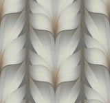 Candice Olson Charcoal Lotus Light Stripe Grey Wallpaper