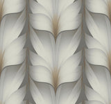 Candice Olson Charcoal Lotus Light Stripe Grey Wallpaper