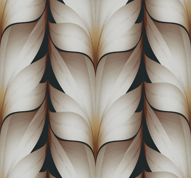 Candice Olson Black Lotus Light Stripe Black Wallpaper