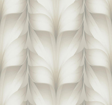 Candice Olson White Lotus Light Stripe White & Off-White Wallpaper