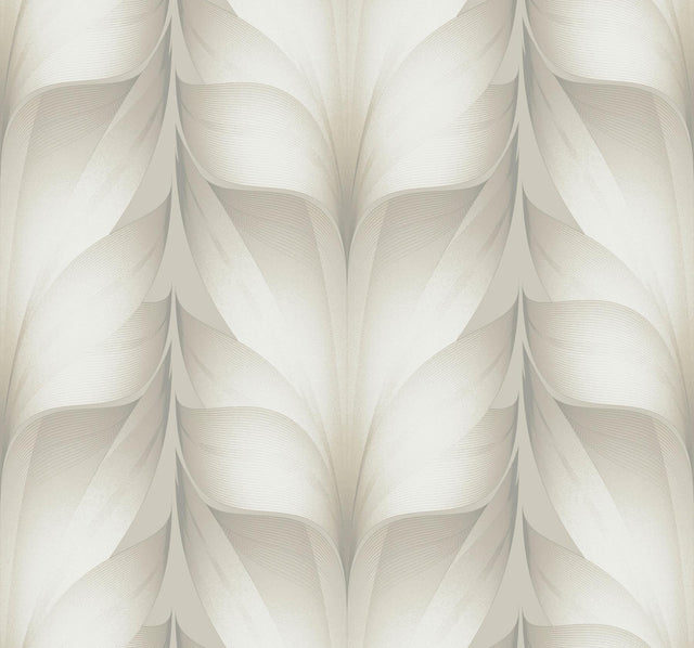 Candice Olson White Lotus Light Stripe White & Off-White Wallpaper