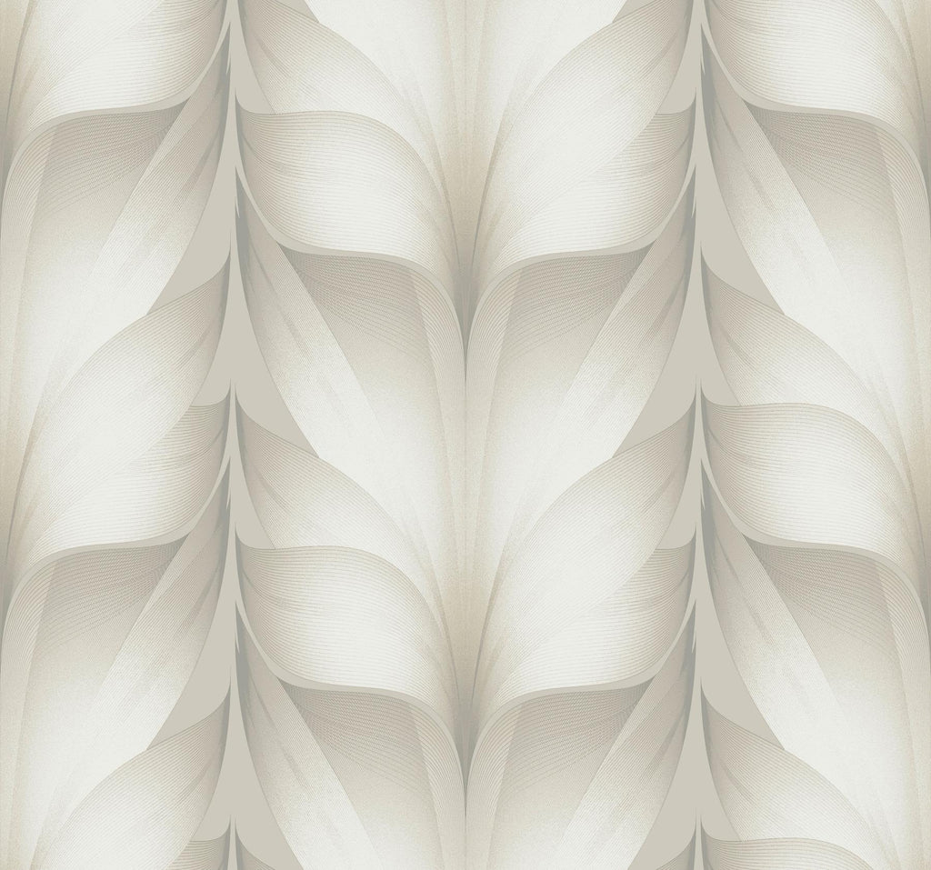 Candice Olson White Lotus Light Stripe White & Off-White Wallpaper