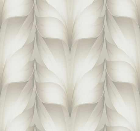Candice Olson White Lotus Light Stripe White & Off-White Wallpaper