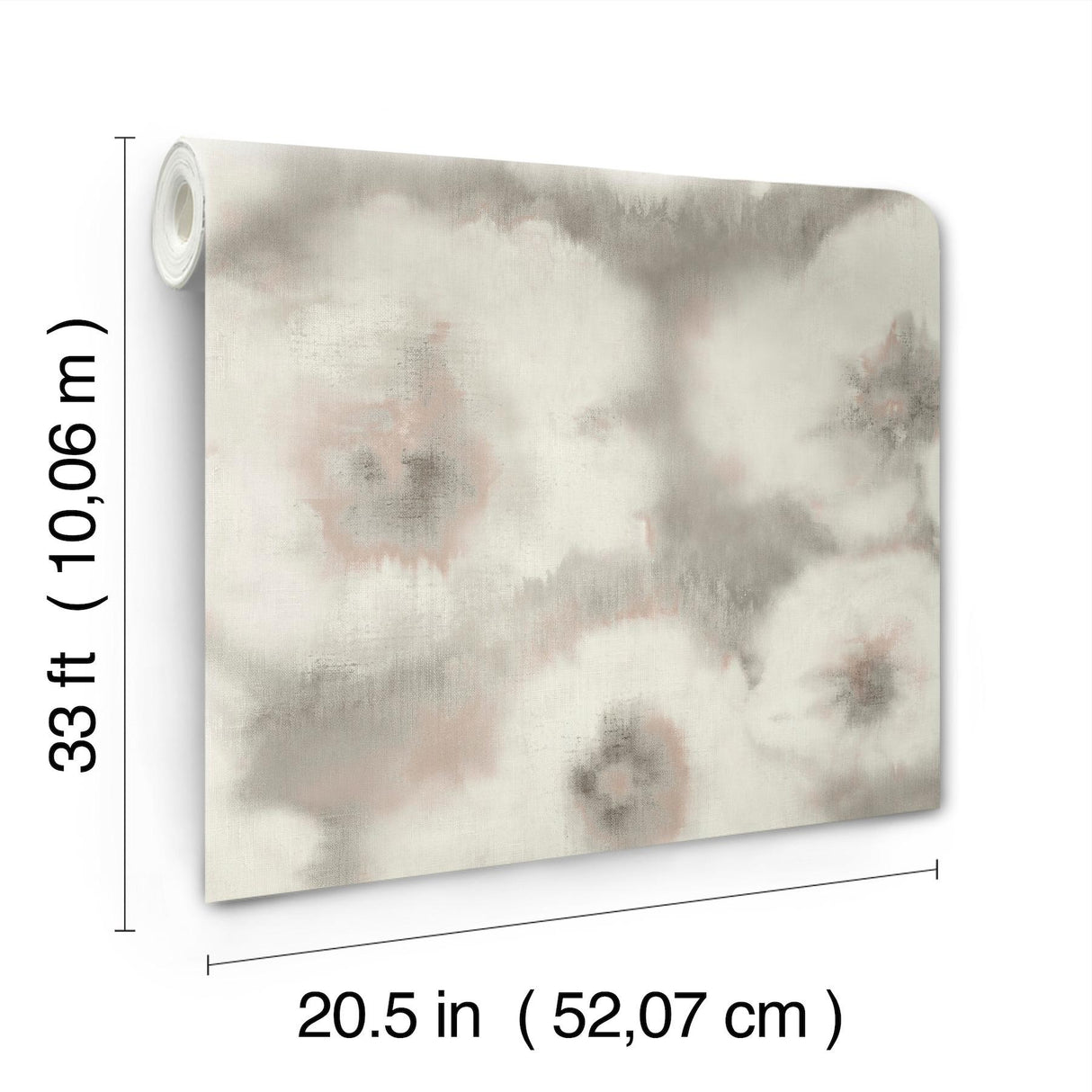 Candice Olson Clay Blended Floral Grey Wallpaper