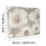Candice Olson Clay Blended Floral Grey Wallpaper