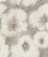 Candice Olson Clay Blended Floral Grey Wallpaper