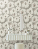 Candice Olson Clay Blended Floral Grey Wallpaper