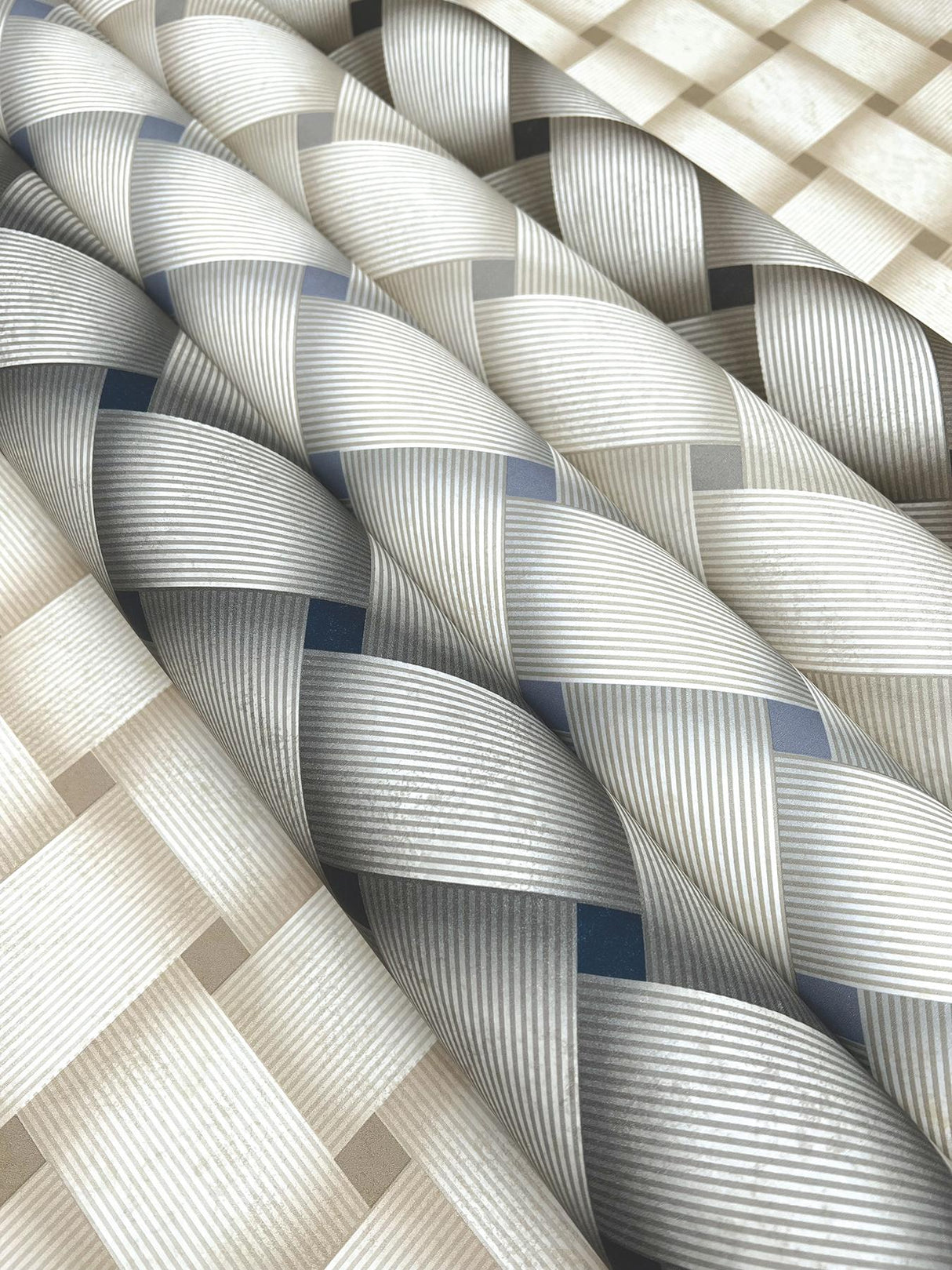 Candice Olson Smokey Blue Bayside Basket Weave Blue Wallpaper