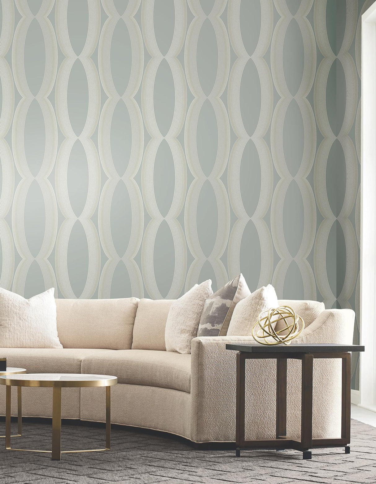 Candice Olson Light Blue Progression Ogee Blue Wallpaper