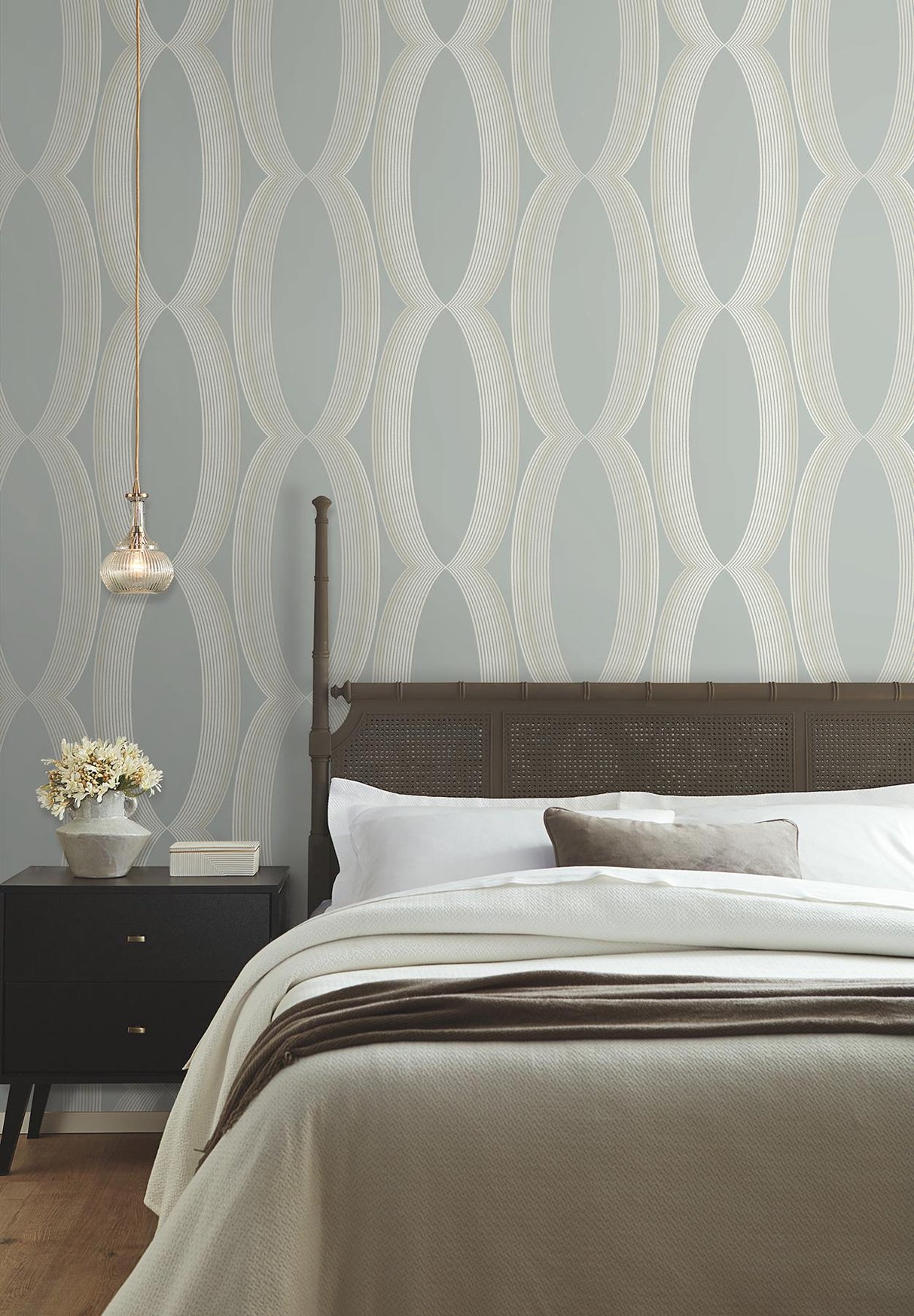 Candice Olson Light Blue Progression Ogee Blue Wallpaper