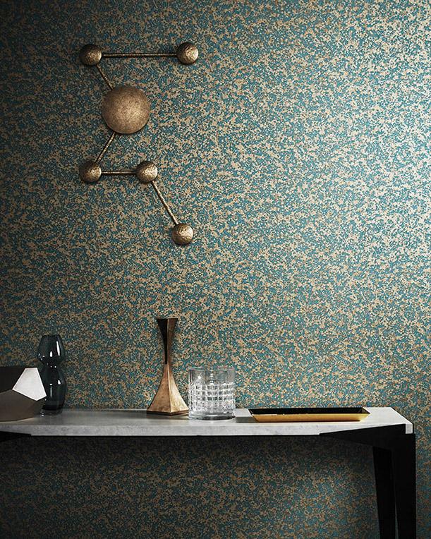 Harlequin Coral Teal/Gold Wallpaper