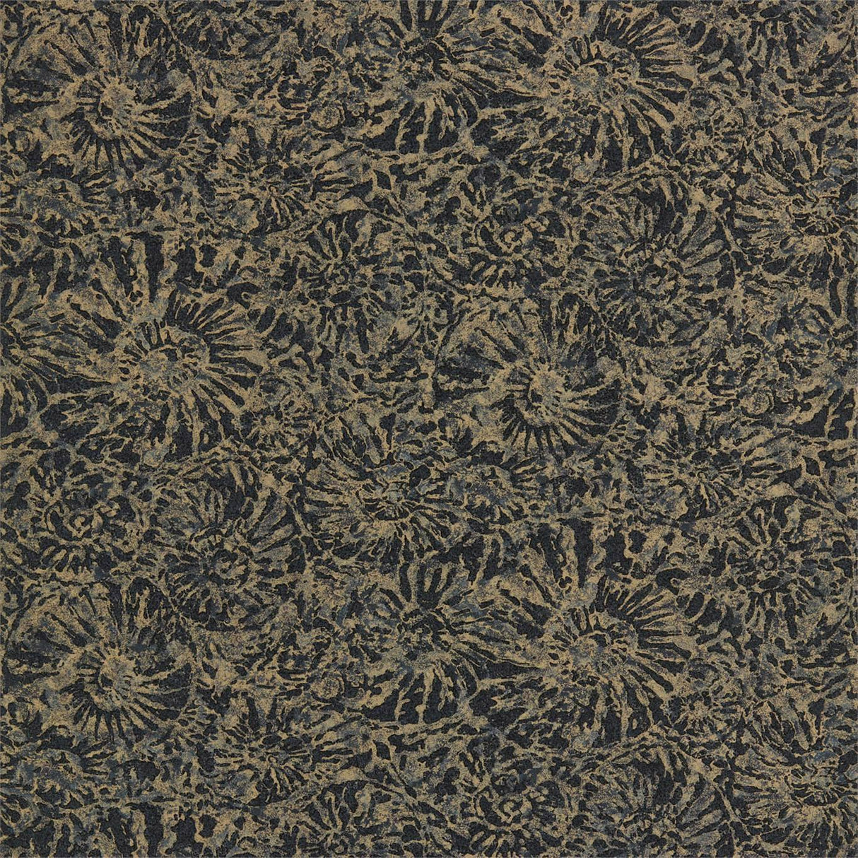 Harlequin Ammonite Charcoal/Brass Wallpaper