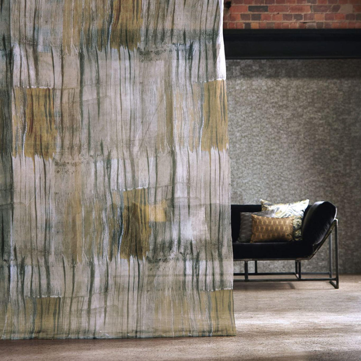 Harlequin Yuti Saffron/Pewter/Charcoal Fabric