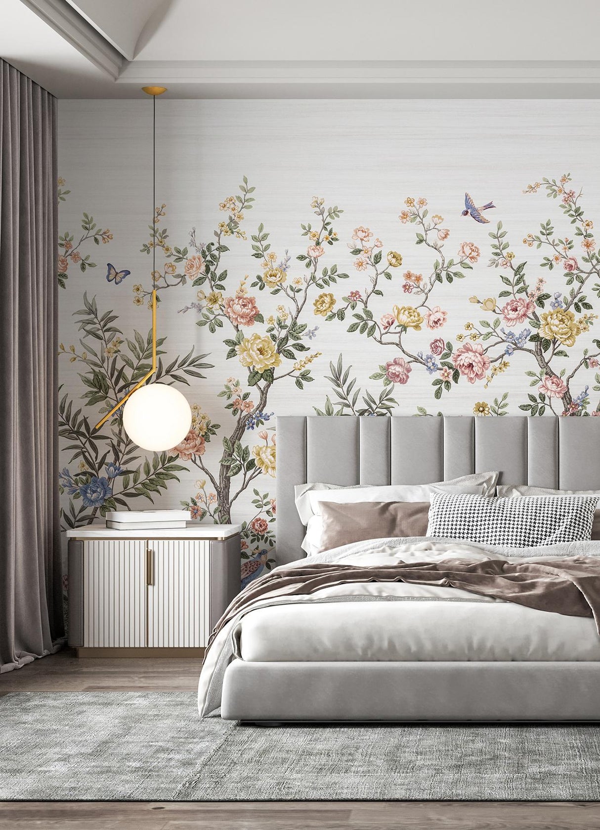 Brewster Home Fashions Spring Chinoiserie Soft White Wall Mural