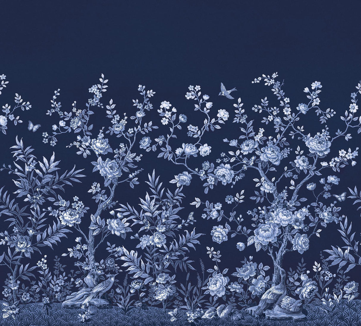 Brewster Home Fashions Twilight Chinoiserie Midnight Blue Wall Mural