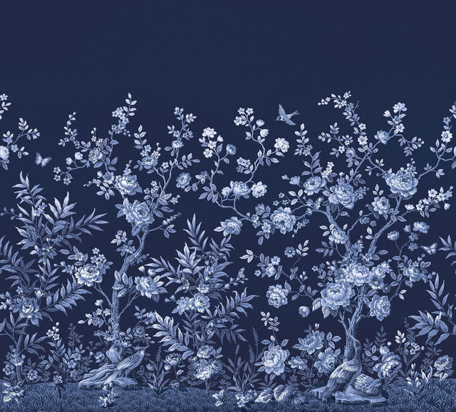 Brewster Home Fashions Twilight Chinoiserie Midnight Blue Wall Mural