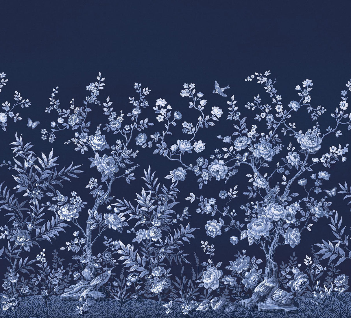 Brewster Home Fashions Twilight Chinoiserie Midnight Blue Wall Mural
