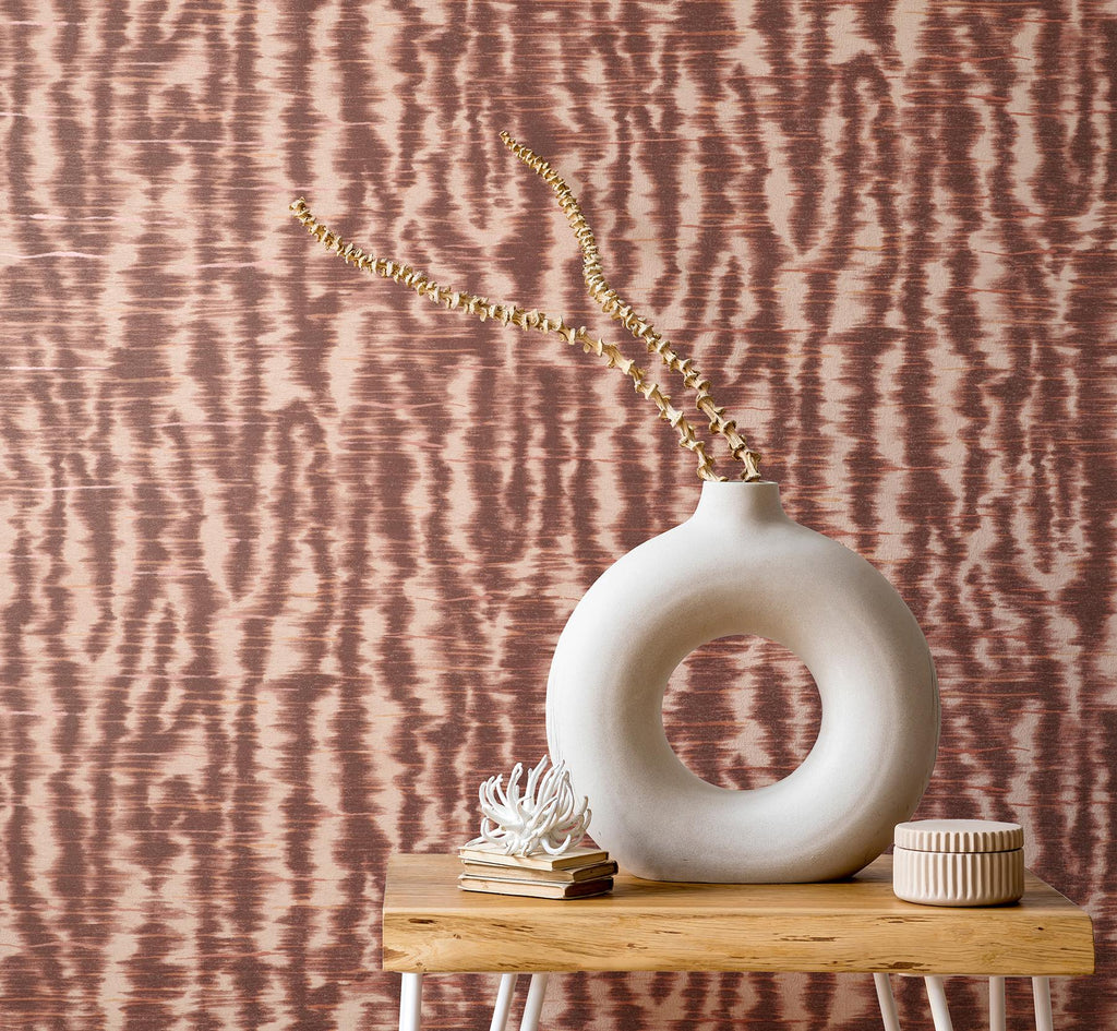 Brewster Home Fashions Hartmann Burgundy Stripe Texture Wallpaper