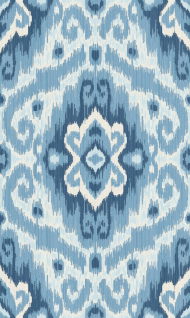 RoomMates Blue Bohemian Ikat Peel & Stick Blue Wallpaper
