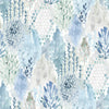 Roommates Watercolor Tree Mosaic Peel And Stick Blue Wallpaper