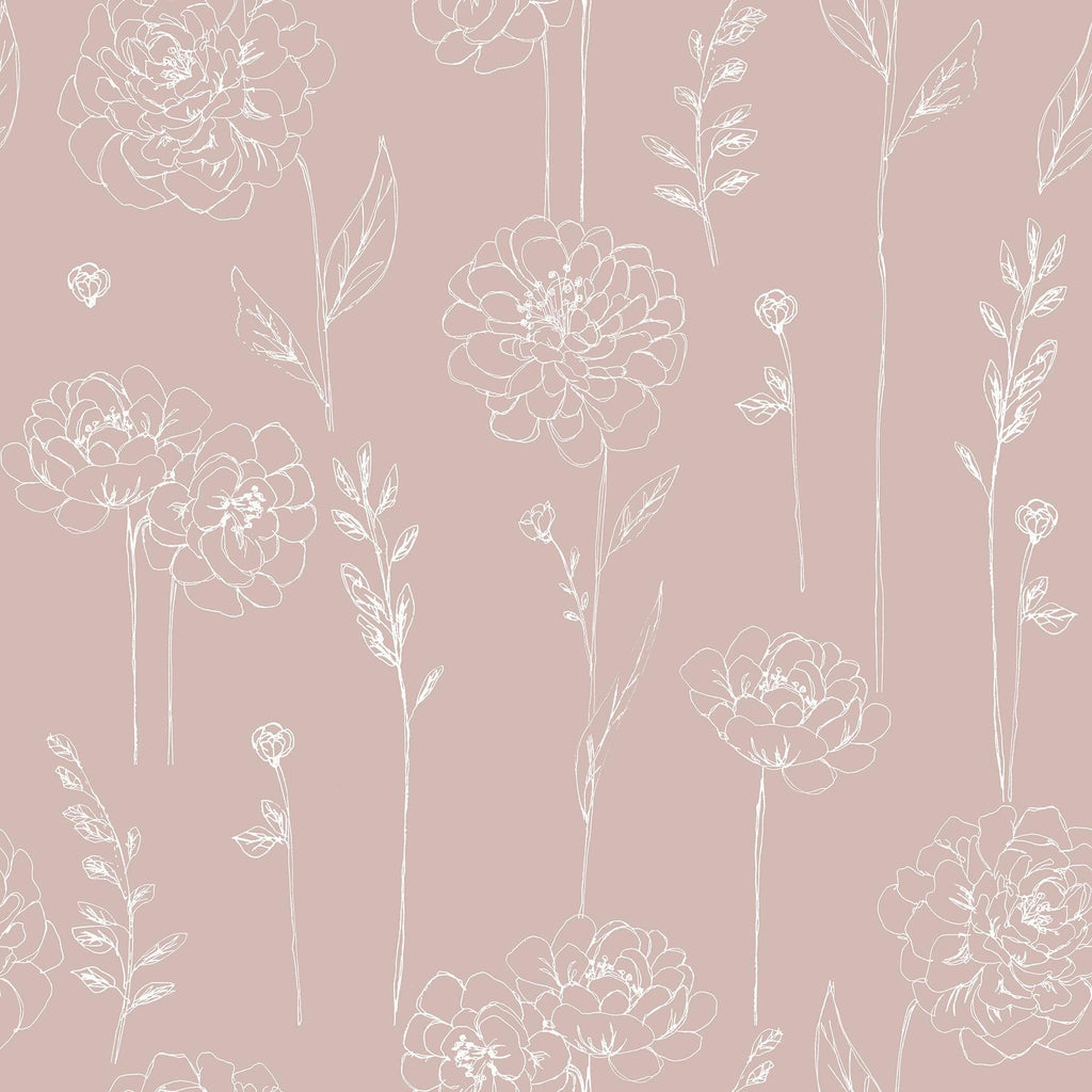 RoomMates Pink Maisey Peel & Stick Pink Wallpaper