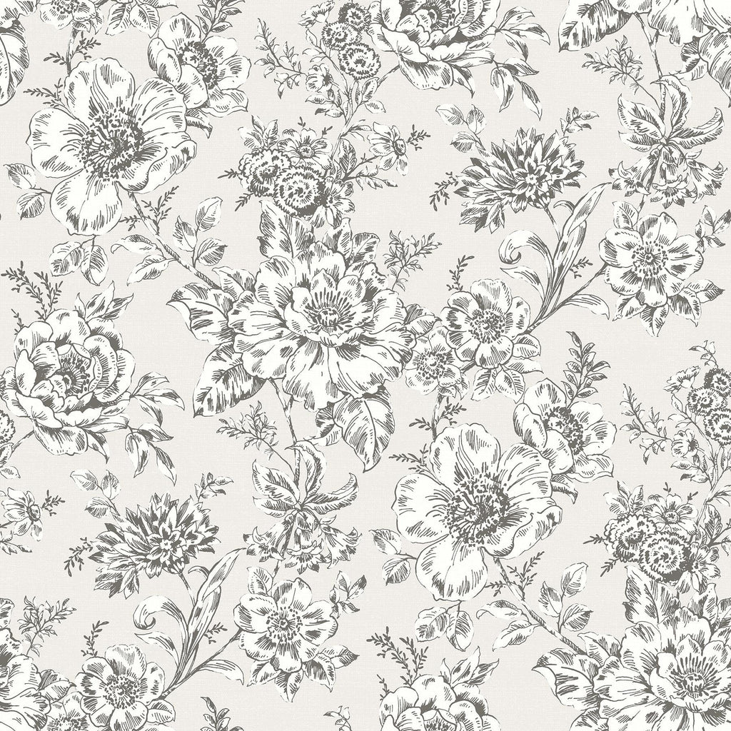 RoomMates Taupe Winifred Peel & Stick Neutral Wallpaper