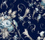 York Black Multi Parrots with Floral Bouquets Peel & Stick Black Wallpaper