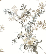 York Neutral & Jade Wild Flowers Peel & Stick Beige Wallpaper