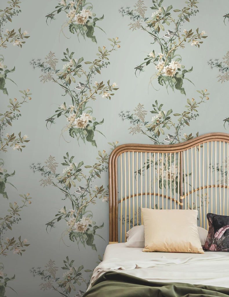 York Linen & Apricot Wild Flowers Peel & Stick Beige Wallpaper